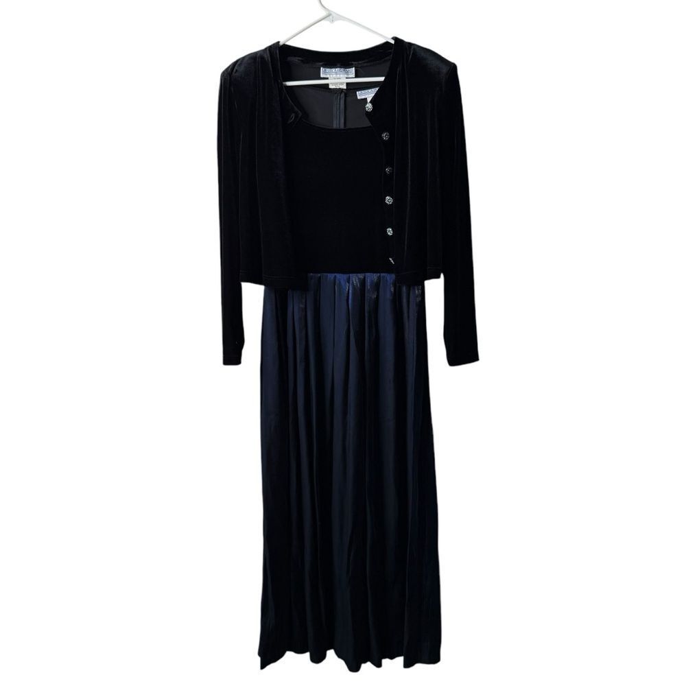 Vintage Jessica Howard Velvet 2 Piece Iridescent Maxi Dress Set Grunge Fairy